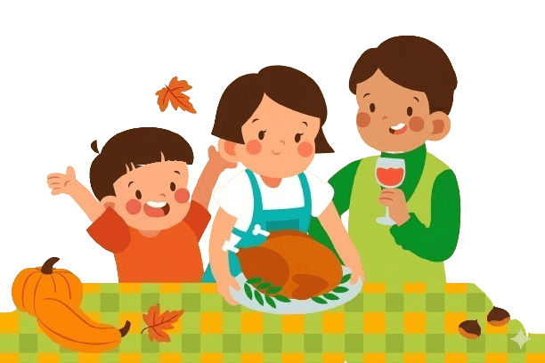 Família cozinhando uma torta juntos